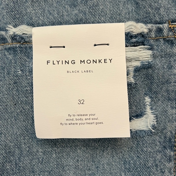 Flying Monkey Light Blue Distressed Flare Jeans - Picture 6 of 7